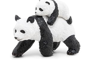 Papo Animaux PAP50071 Panda e Baby Figurine, Colore Bianco-Nero, 50071