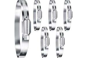 6 Stück Schlauchschellen Set, HOLMOL 91-114mm Schlauchschellen Edelstahl Schellen Sortiment, A2 Edelstahl Schlauchklemme, Einstellbare Schraubschellen für Pool, Garten, Wasser Rohr