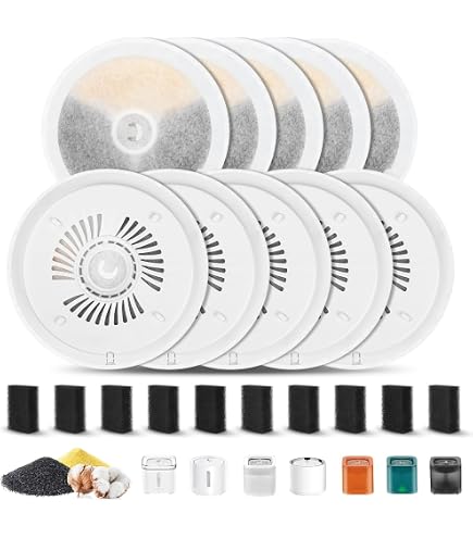 Weedlezz Filtri Filtri Ricambio Per Fontana PETKIT EVERSWEET MAX - 10 Pezzi Con Spugne E Carbone Attivo Solar Water Fountain - 8