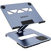 BENFEI Portable Stand with USB C Docking Station 6 in 1, 15W Magnetic Charger, USB3.0 KVM Switch, HDMI 4K@60Hz, 4*USB3.0, PD