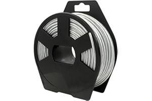 Zeqeey Heavy Duty Round Metal Steel Trimmer Line Nylon Overlay Rope with Rortable Reel, 3mm x 27m, Universal Replacement Strimmer String Line Cord, 0.12 inch