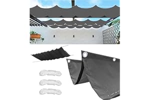 WOACE Retráctil Ondulada Vela de Sombra Impermeable 1.2x3.5M(AxL) Toldos Exterior Rectangular Protección Rayos UV Resistente al Desgarro para Terraza Balcon Exterior Jardín con Ojales y Cuerdas Gris Oscuro