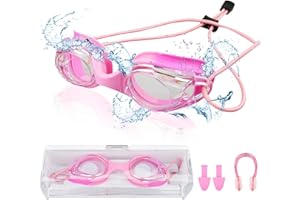 Moseem Kids Swimming Goggles, Swimming Goggles for Children and Early Teens 3-15 Years, 2-Packs Boys Girls Swim Goggles Kids, Anti-Fog Anti-UV,Clear Wide Vision,Waterproof