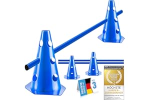 all Pets United® Accesorios de Entrenamiento de Agilidad para Perros y Caballos; Juego de obstáculos con Barra y Conos Estable y Resistente para Entrenamiento de Animales y fútbol (2 Sets)