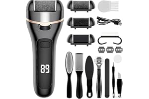 ALNJK Lima Electrica Pies Durezas, kit Pedicura Electrico Profesional Quita Durezas, Callos Pies para Exfoliante Eliminar Durezas y Callos, Lima Pies Durezas Recargable con 3 Rodillos y 17 Herramientas