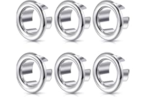 PATELAI 6 Pièces Anneaux de Débordement d'Évier, Débordement d'Évier de Lavage de Salle de Bains de Cuisine Décorative Couvercle de Trop-Plein Rond Couvercle du Bouchon de Vidange Insérer dans le Trou