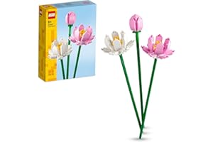 LEGO Botanicals Lotusblumen - Blumenstrauß mit 3 künstlichen Blumen - Schlafzimmer- oder Schreibtisch-Deko - Geschenk für Mädchen und Jungen - Botanik Kollektion 40647