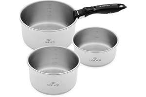 ‎GERLACH Gerlach Smart Steel Zestaw Garnków Indukcja Stal Nierdzewna Wielowarstwowe Dno Do Kuchenki Gazowej Elektrycznej Ceramicznej Piekarnika 4 Elementy