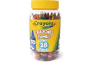 Crayola - 28 kredek świecowych duży format w zamykanym słoiku, różne kolory, do użytku w szkole i w czasie wolnym, 52-3037