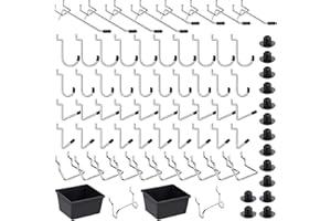 FRIMOONY Pegboard Hooks Assortment, Peg Board Accesories, for Organizing Various Tools, 110 Pieces, 50 of Which are Peg Locks