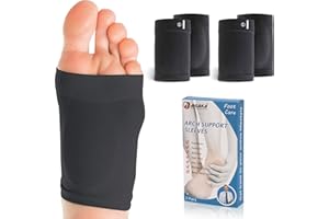 Ailaka 2 pares de mangas de compresión de soporte de arco, almohadillas de gel acolchadas para aliviar el dolor de pies planos, fascitis plantar y espolones de talón.