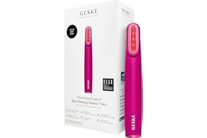 GESKE Skin Firming Wand | 7 in 1 | Appareil anti-âge | Lifting microcourant | Outil soins de la peau | Adieu aux rides pour peau ferme | Outil raffermissant | Technologie LED rouge | Tête rotative