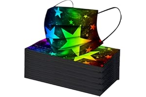 DeaAmyGline 50 Stück Kinder Mundschutz mit Bunt Motiv Einweg Mund Nasenschutz 3-lagige Atmungsaktiv Geruchlos Lustige Bedruckt Einmal Halstücher Masken Tücher Schal für Täglich Outdoor Schule (K19)