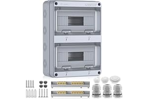 Kamtop Boîtier Électrique Industriel 24 Voies IP65 Étanche Rail Pré percé Couvercle Transparent Pour Disjoncteurs Prises