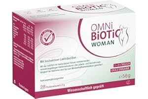 ‎OMNI BIOTIC OMNi BiOTiC WOMAN, 28 Portionen, 4 Bakterienstämme, 10 Mrd. Keime pro Tagesdosis, Pulver, Vegan, Glutenfrei, Lactosefrei, Zur täglichen Anwendung, Einfach trinken