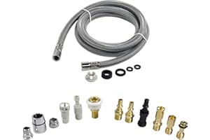 Danco New Faucet Pull-Out Spray Hose Kit for Kitchen Pullout Sprayer Heads, 10912, Gray, 12 Piece Adaptor Kit