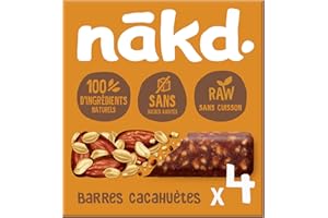 NAKD Nākd. Cacahuètes | Raw Barres de Fruits et Noix | 100% D'ingrédients Naturels | Sans Sucre Ajoutés | Vegan | 4 x 35g | 140g