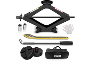 IMAYCC Cric Per Auto 2.5T/2500kg,Cric Auto Con Universale Tampone In Gomma,Cric Portatile Per Auto Con Chiave Per Dadi Ruota, Cric a Forbice Kit Emergenza Autoper Berline SUV Tesla Model 3/Y/S/X