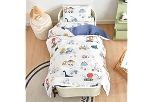 KEAYOO Kinderbettwäsche 100 x 135 Jungen Mädchen 100% Baumwolle Reißverschluss Dinosaurier bunt Babybettwäsche Dino Kinder Bettwäsche Set