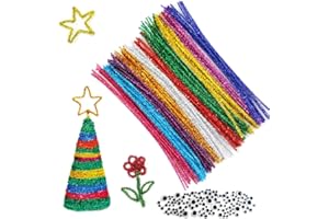 Zfseyuh Limpiapipas Manualidades 400 Piezas Limpia Pipas para Manualidades Limpiapipas de Colores Limpiapipas de Chenilla para Manualidades y Decoración