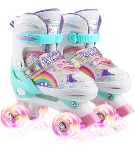 Patins à Roulettes Quad Roller Derby Firestar – Jeunesse Fille Blanc/rose – Taille 3