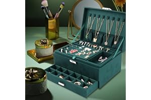 talifoca Porta Gioielli Donna, Cofanetto Portagioie Scatola Porta Gioielli da Viaggio con tre Strati, Grande Gioielli Scatola Organizer per Anelli Bracciali Orecchini Collane