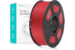 ‎SUNLU SUNLU Meta PLA Filament 1.75mm, Neatly Wound PLA Meta Filament, Zähigkeit, Bessere Liquidität, Schneller Druck für 3D Drucker, Maßgenauigkeit +/- 0.02 mm, 1KG (2.2lbs), Rot