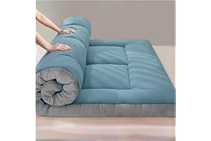 UE-MAOLU Colchón De Futón Grueso, Tapete Enrollable De Tatami Japonés De Algodón Portátil Plegable, Colchón De Camping Twin/Full/Queen/King, Cama De Invitados con Tumbona Transpirable(B,120 * 200cm)