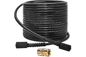 DANCINGBOAR Manguera de Lavado de Alta Presión 15M, 50FT 3600PSI Manguera de Extensión Repuesto de Lavado a Presión Hembra M22 con Conector de Macho M22 14mm Compatible con Karcher Estándar M22-14