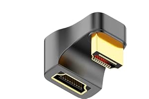 SHANFEILU Adaptateur HDMI 2.1 en forme de U mâle vers femelle - Adaptateur HDMI standard de type A UHD 3D 8K @ 60 Hz - Angle vers le bas de 180 degrés pour ordinateur portable, projecteur, TV, PC