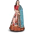 Zeel Clothing Women's Silk Semi stitched Lehenga Choli (7035-Wedding-Bridal-Latest-Lehenga-Choli_Peach_Free Size)