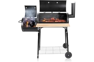 BBQ Collection Barbacoa para ahumar – Barbacoa y dispositivo de humo – con horno separado – Canal de humo ajustable – 104 x 58 x 114 cm