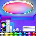 Taipow LED Ceiling Light with Remote Control, 30W Flush Led RGB Colour Changing Ceiling Light Compatible with Alexa and Google Home, Smart Round Ceiling Lighting for Kids Bedroom Hallway (2700-6500K)