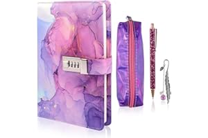 Ortviai Secret Diary for Girls with Lock and Pen - Journal for Ages 10-12, Kids' Diaries, Notebooks, Stationery Gift Sets, Fun Lockets