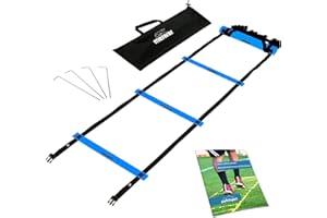 MEIWAR Échelle de coordination de gipfelsport – échelle d'entraînement Kit, vitesse de 4 m avec sac et sardines | échelle | Agility Speed Ladder pour Football, Fitness, Sport, handball, Football | + eBook