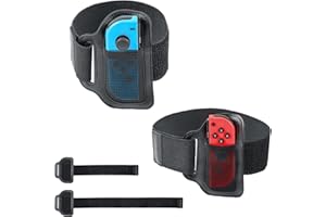 TiMOVO Beingurte Kompatibel mit Nintendo Switch Sports Play Soccer/Switch Ring Fit Adventure, 2 Stück Verstellbarer Gurt mit 2 Verschiedenen Größen Elastisches Beinband für Switch OLED/Switch, Schwarz