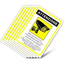 Adesivo O Cartello Area Videosorvegliata Formato A5 - Giallo Alta Visibilità - Foto 1