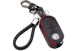 Housse en Cuir pour clé Alfa Romeo 3 Boutons avec Porte-clés Alfa Romeo Mito Giulietta 159 étui de Protection Cover Coque pour télécommande Voiture (Red Edition)