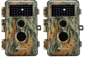 BlazeVideo Cámara de Vídeo y Caza de 32MP 1296P con Sensor de Movimiento Infrarrojo sin Brillo y Disparador IP66, Resistente al Agua con Visión Nocturna de 75 Pies (A252 Verde*2)