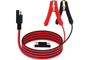 YINGAYOU SAE auf Krokodilklemme 14AWG 20A SAE auf Kabel Krokodilklemmen 12V 24V Stecker Schnellverbindung für Autos, Motorräder, Solarzellen (2 m)
