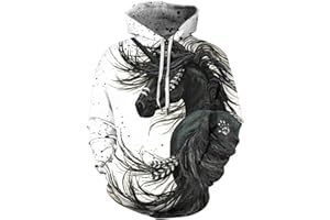 EUDOLAH Damen Kaputzenpullover mit Tasche Herbst Winter 3D Druck Textildruck Hoodie mit Kapuze