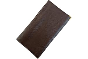 Gwenmode Porte-Chéquier Multifonctionnel en Cuir - Étui Compact pour Chéquier, Cartes de Crédit, Pièces d'Identité et Billets (Marron foncé)