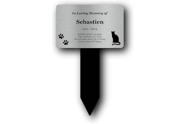 Piquet commémoratif personnalisable pour animal de compagnie ou chat - Disponible en argent/or/cuivre/blanc