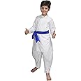 Kaku Fancy Dresses Cotton Indian State Haryanvi Dance Costume for Kids White Kurta Costume for Boy - White