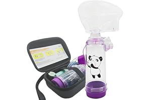 AIYAYA AeroChamber con maschera include custodia da viaggio, distanziatore per inalatori manuali con custodia abbinata, da usare con MDI, senza BPA e lattice (maschera per adulti)