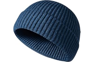 JFAN Czapka beanie w stylu retro, uniseks, styl uliczny Trawler Beanie Watch, zwijana krawędź, czapka z czaszką