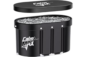 CalmMax Oval Ice Bath Tub with Lid for Athletes 492L Portable Cold Plunge Tub for Cold Water Therapy 5 Layers Ice Baths at Home Outdoor Gym - 105cm Long