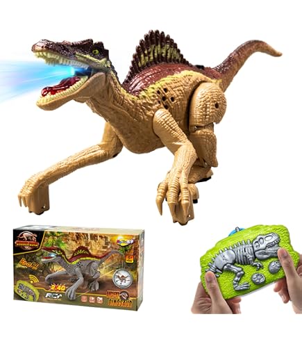 Dinosauro Telecomandato OBEST 2.4G - Cammina, Ruggisce, Battito Testa, Sensore Gestuale, Giocattolo Interattivo Per Bambini