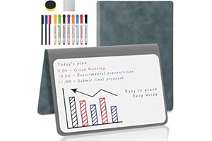 MOCO MOMENT Whiteboard A5 Light Blue Small Whiteboard Notebook Mini Desk White Board with 11 Erasable Pens to do List White Board for School Office Supplies Desk Accessorie