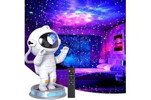 AB ATTABOY Astronaut Galaxy Star Projector, la última actualización Galaxy Night Light, 3D real nebulosa estrellada, temporizador y mando a distancia, para la sala de estar, dormitorio y techo,Proyector LED con